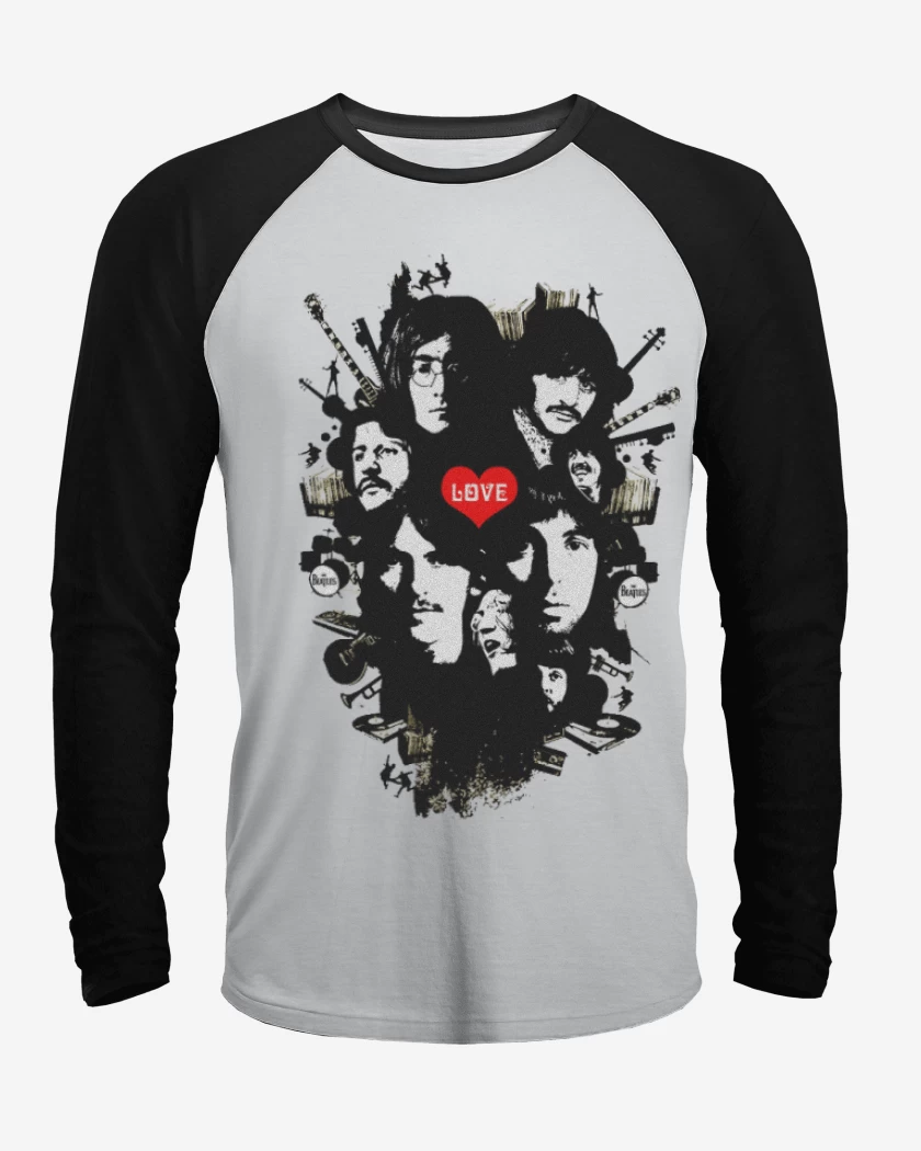 Polera Raglan The Beatles full color 2