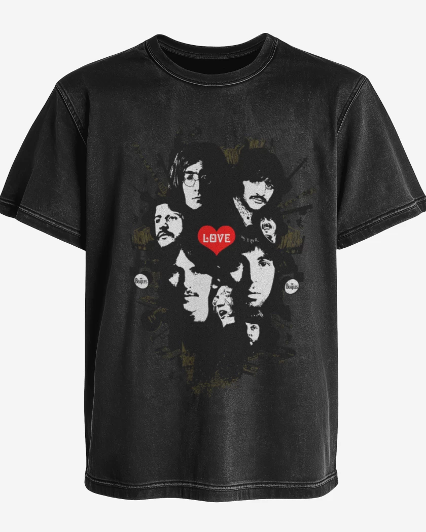 Polera desgastada The Beatles full color 2