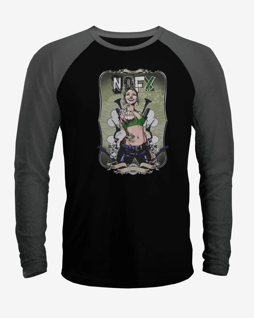 Polera Raglan Negro / Negro Heather de Nofx