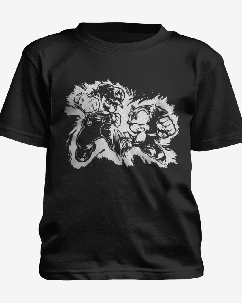 Polera de niño Tio del bigote Vs Herizo Sonico