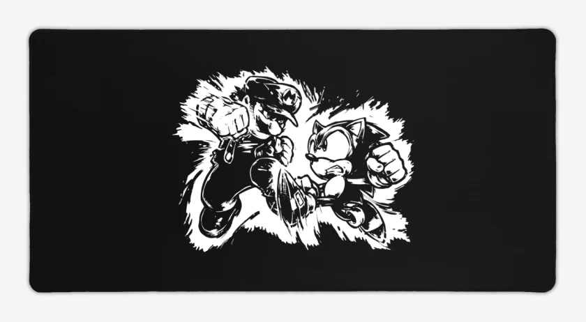 Mouse pad Gamer Tio del bigote Vs Herizo Sonico