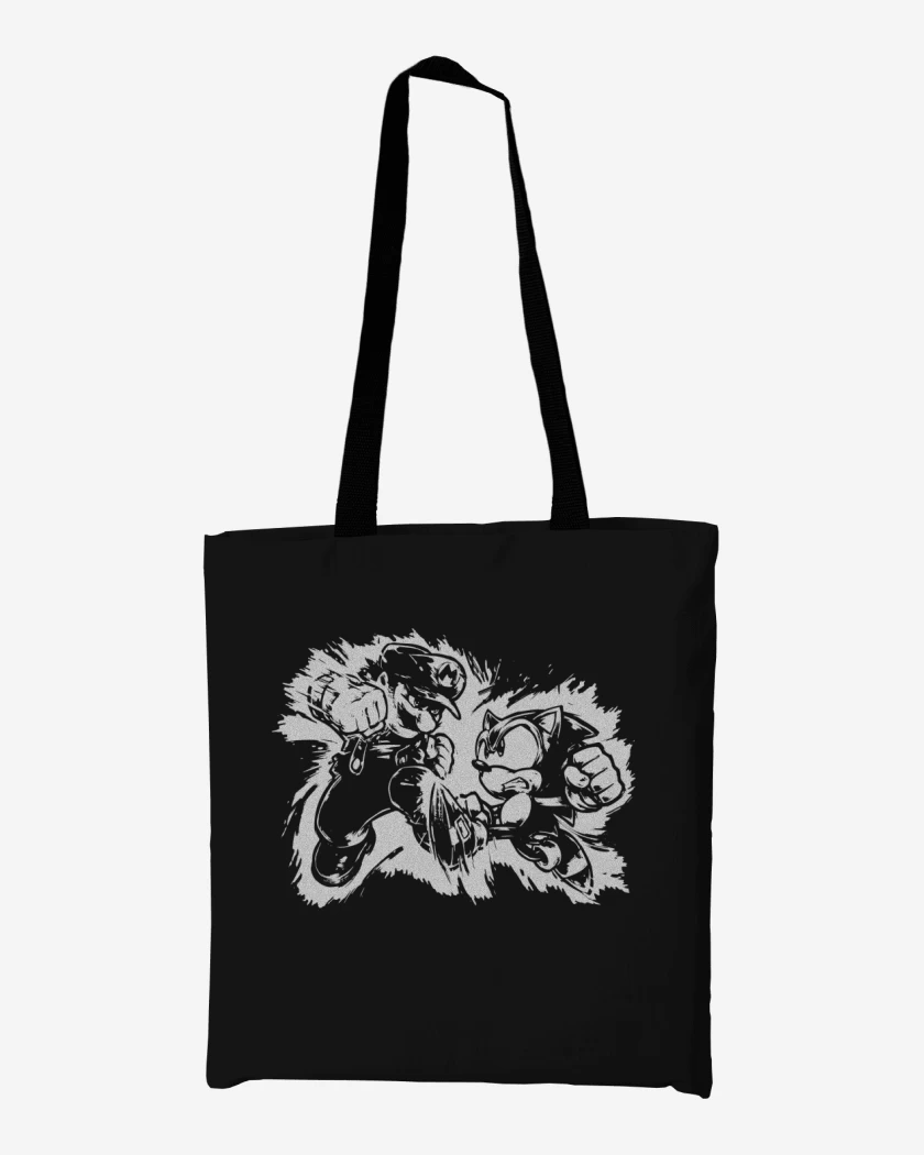 Totebag Tio del bigote Vs Herizo Sonico