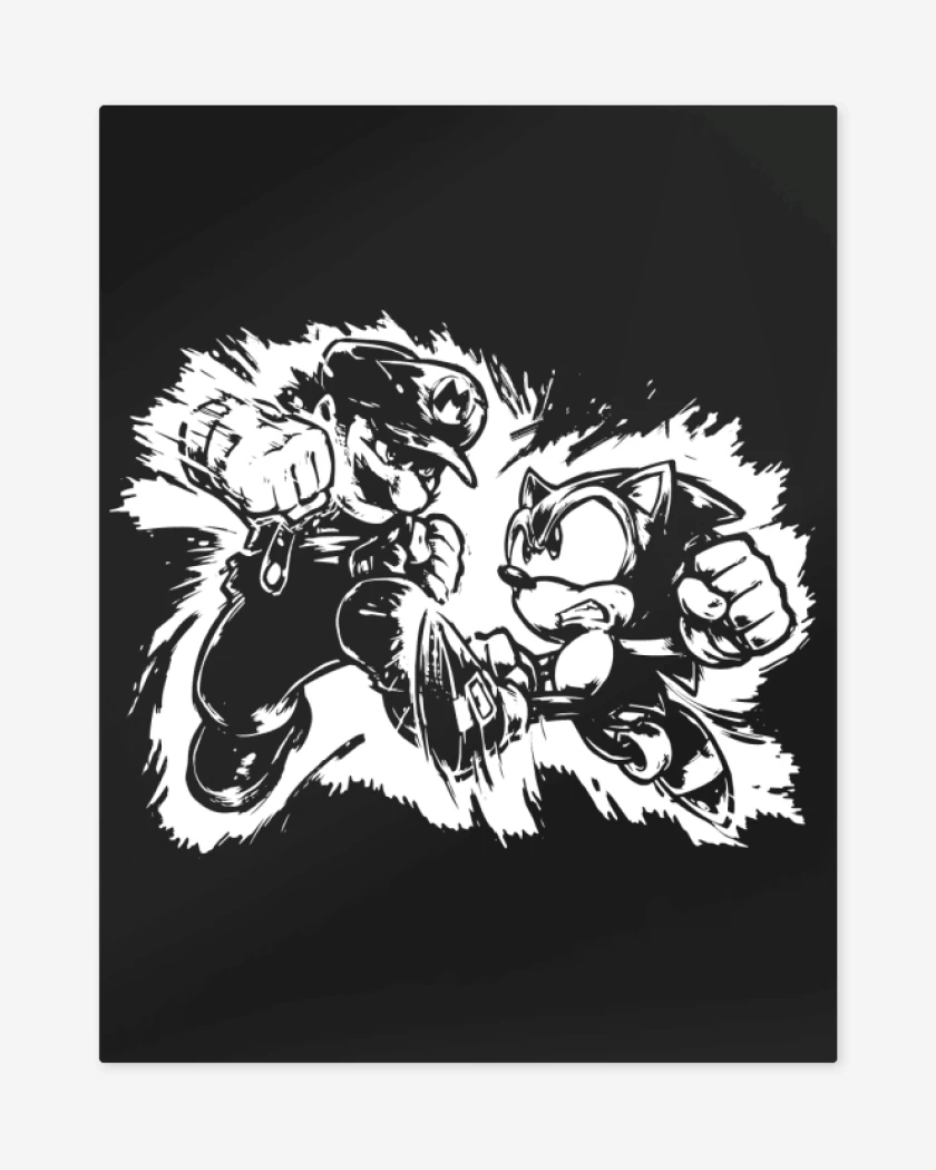 Print metalico Tio del bigote Vs Herizo Sonico