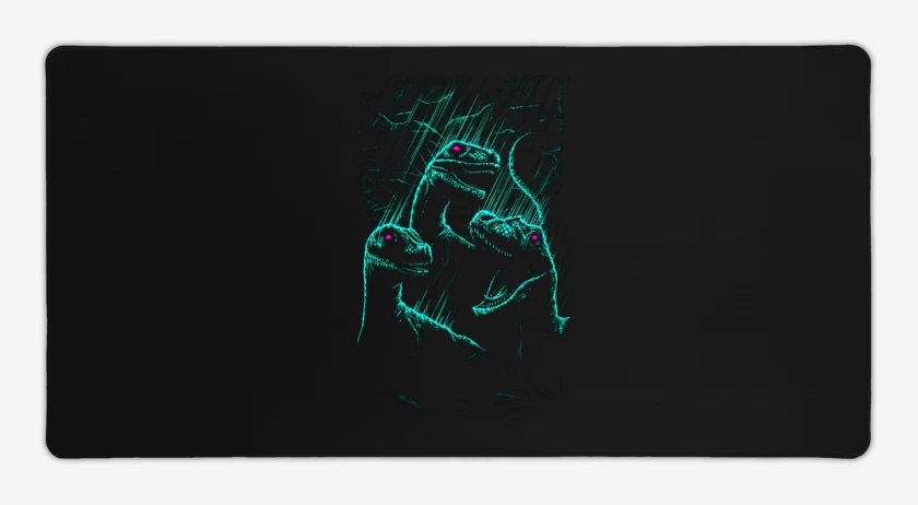 Mouse pad Gamer Negro de Dinosauritos
