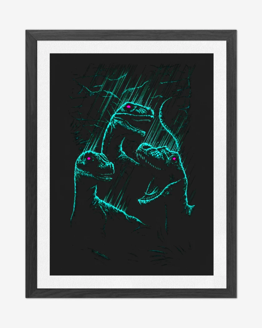 Cuadro decorativo Negro de Dinosauritos