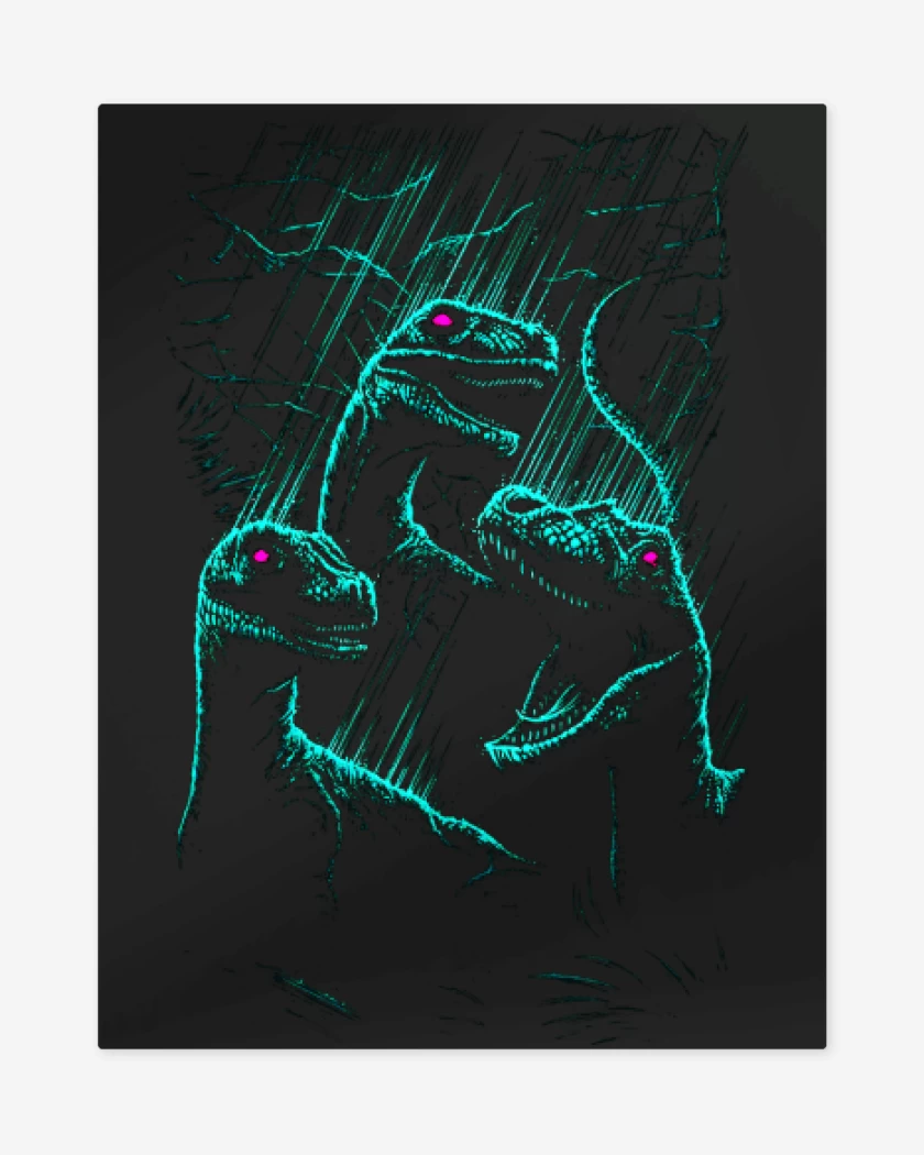 Print metalico Negro de Dinosauritos
