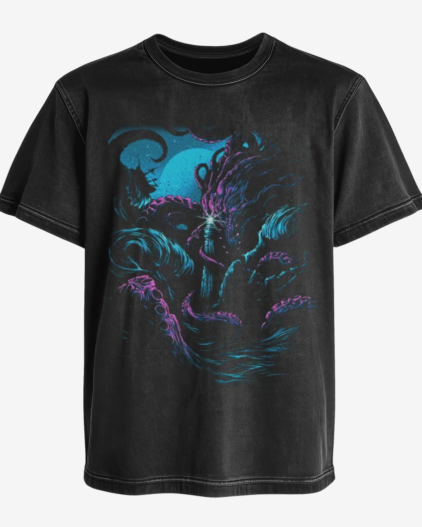 Polera desgastada Negro de Faro