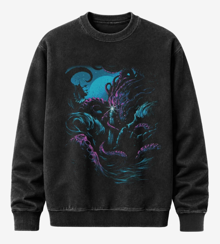 Poleron Polo Acid Wash Negro de Faro