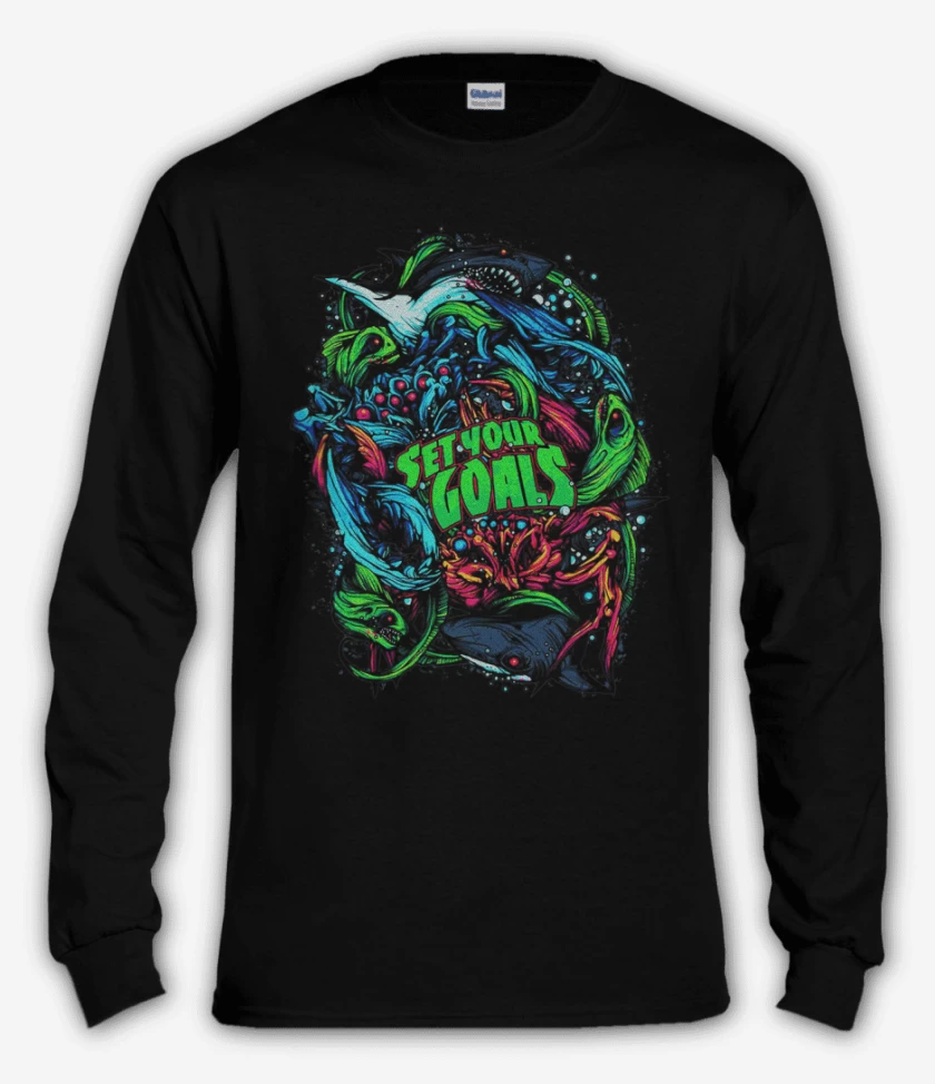 Polera manga larga Negro de Tiburoncines