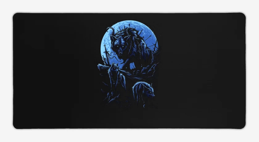 Mouse pad Gamer Negro de Wolf 3