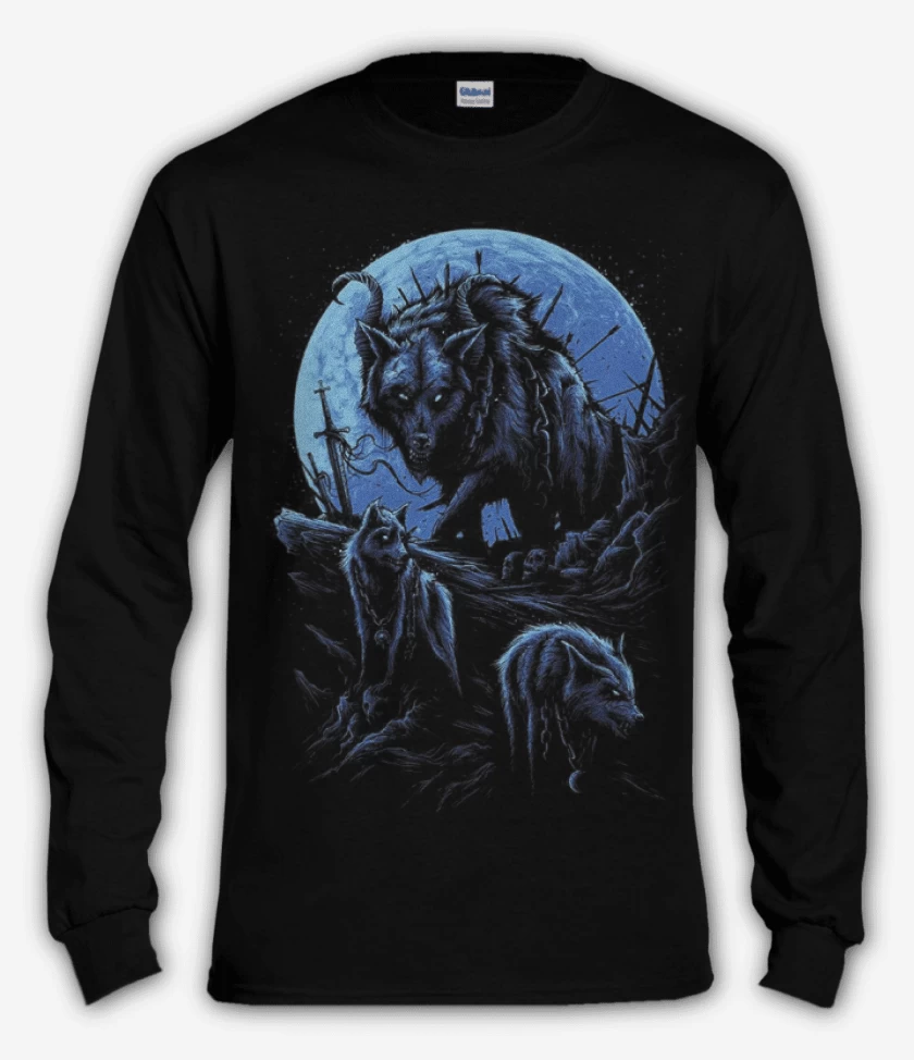 Polera manga larga Negro de Wolf 3