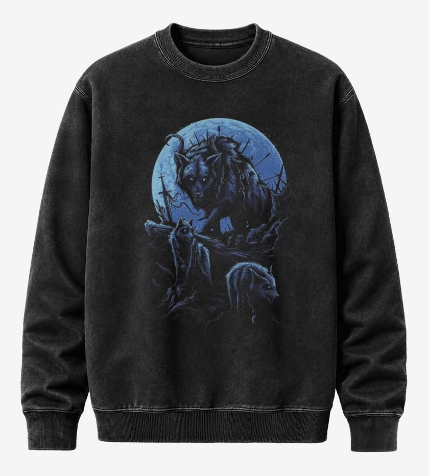 Poleron Polo Acid Wash Negro de Wolf 3