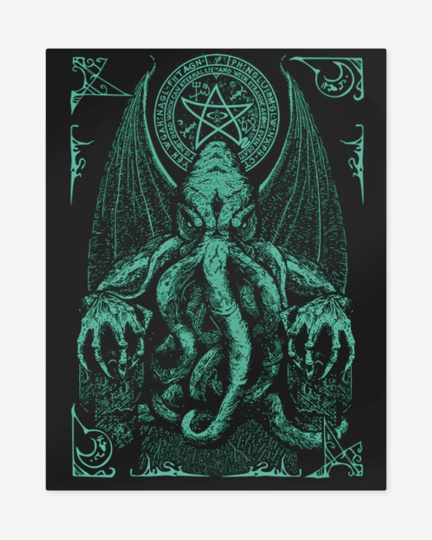 Print metalico Negro de Cthulhu 2