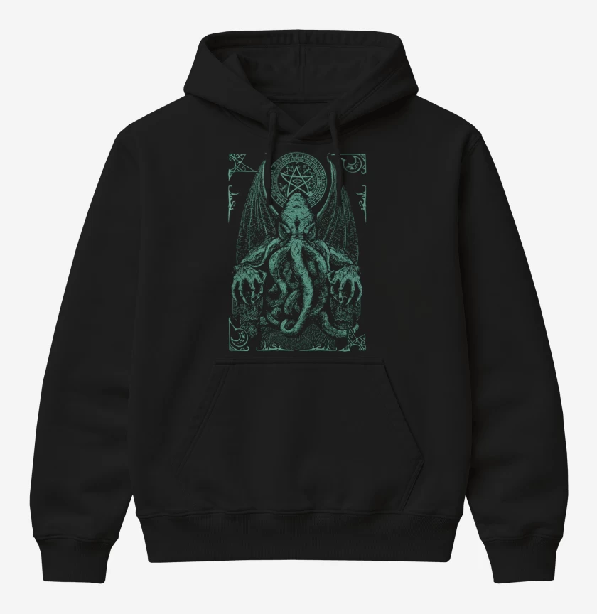 Poleron Canguro básico Negro de Cthulhu 2
