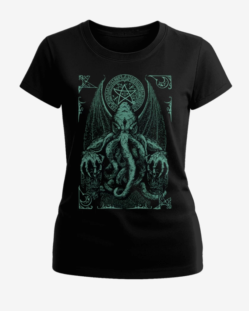 Polera de Mujer Negro de Cthulhu 2