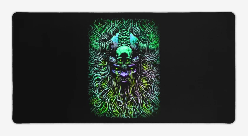 Mouse pad Gamer Negro de Vikingo loco