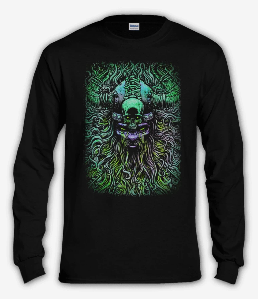 Polera manga larga Negro de Vikingo loco