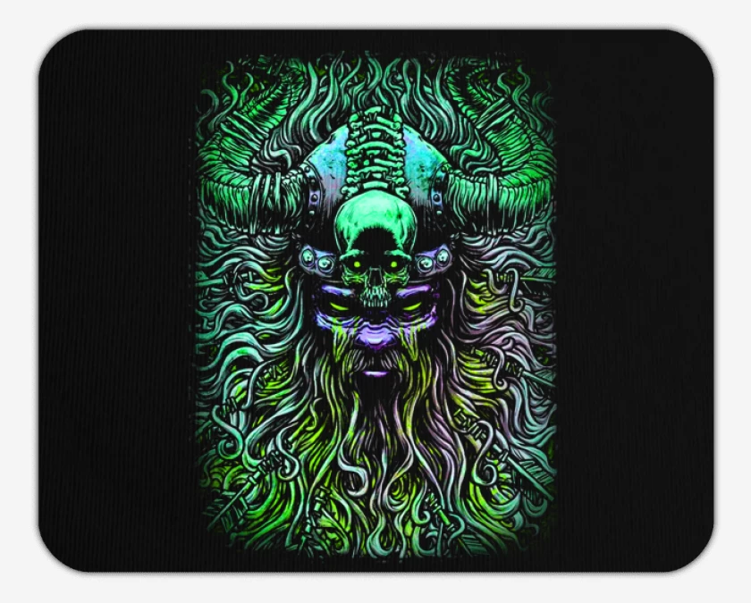 Mousepad Negro de Vikingo loco