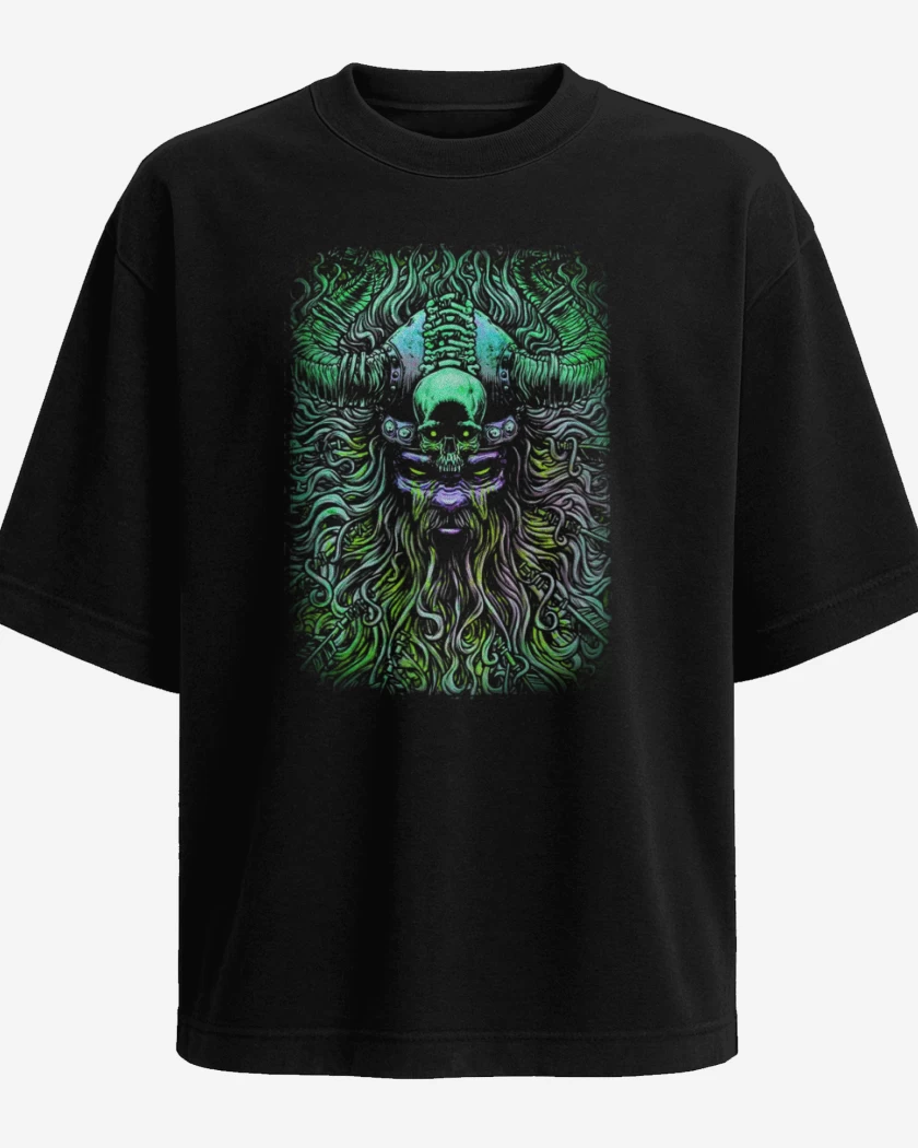 Polera Oversize Negro de Vikingo loco