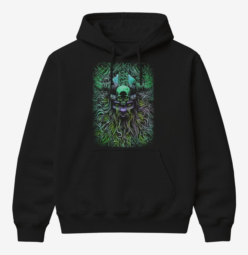 Poleron Canguro básico Negro de Vikingo loco