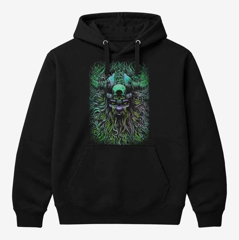 Polerón Canguro Negro de Vikingo loco