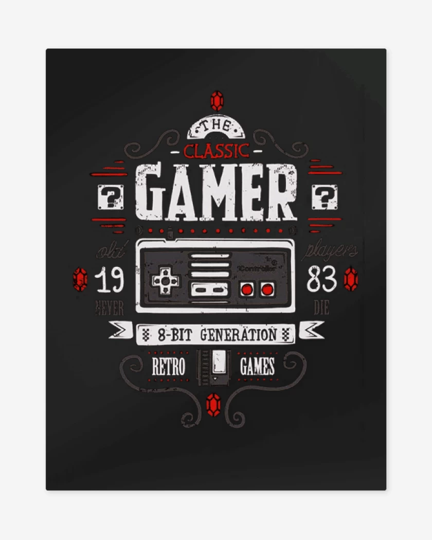 Print metalico Negro de Classic Gamer