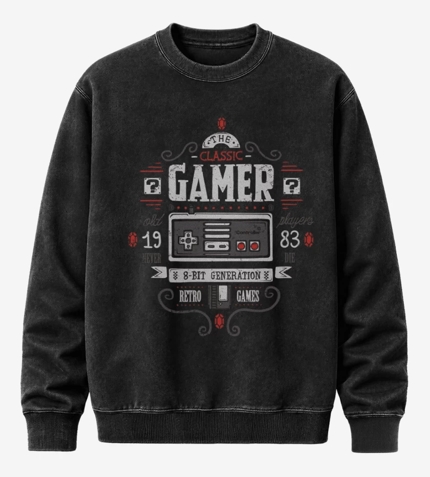 Poleron Polo Acid Wash Negro de Classic Gamer