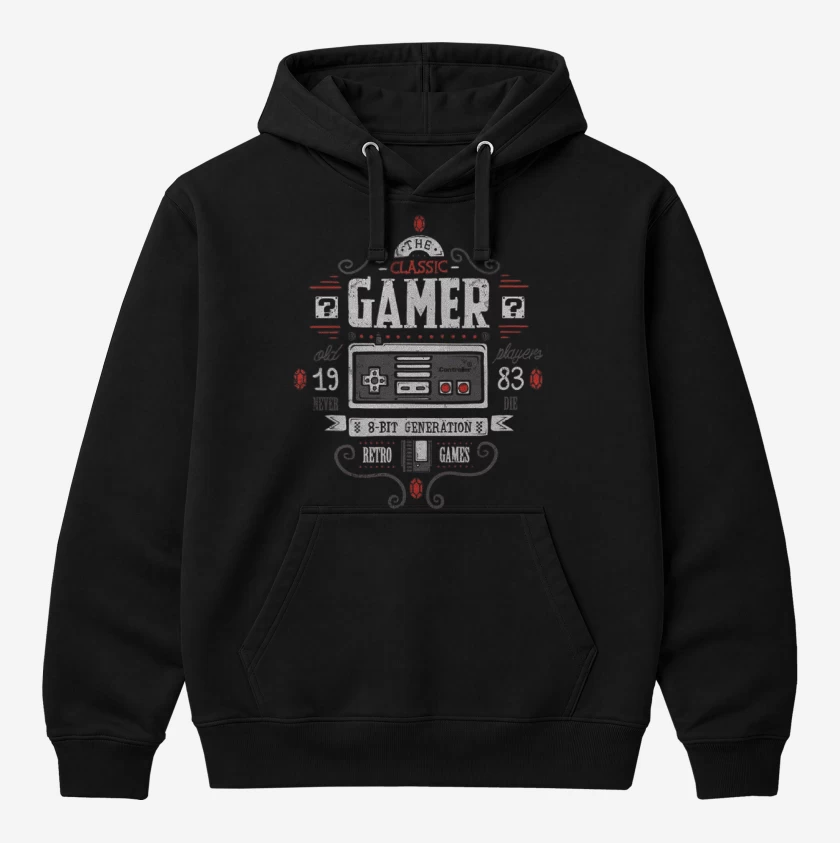 Polerón Canguro Negro de Classic Gamer