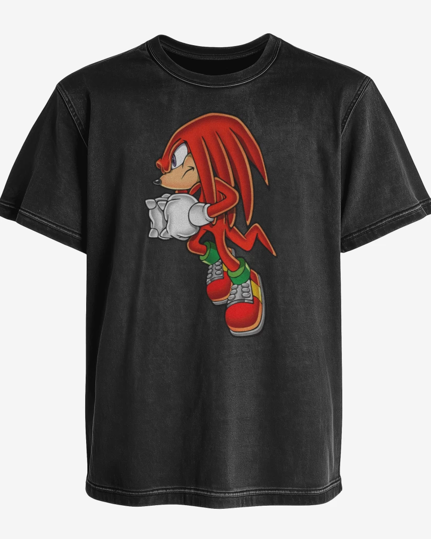 Polera desgastada Negro de Knuckles 