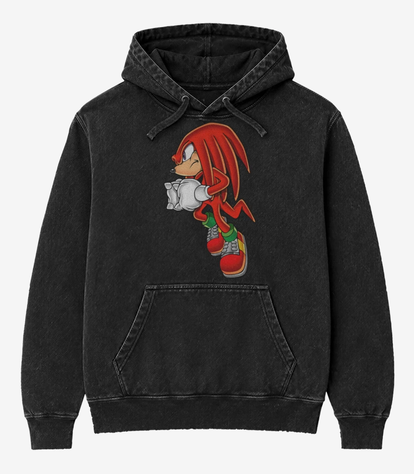 Poleron Canguro Acid Wash Negro de Knuckles 