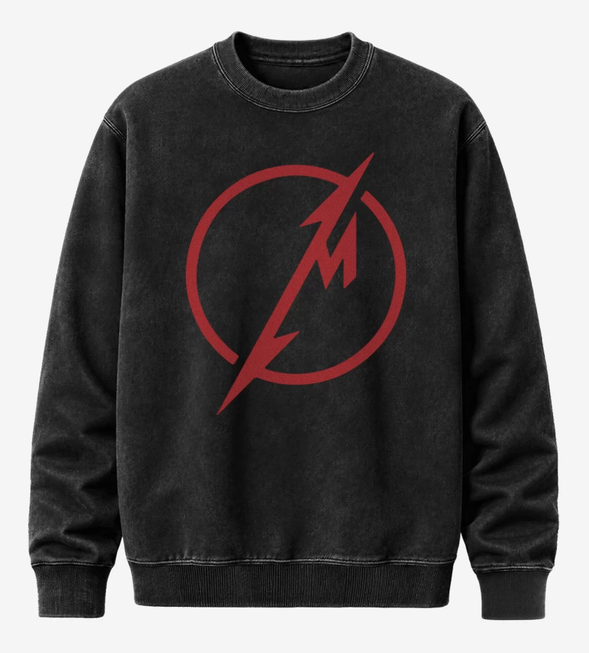 Poleron Polo Acid Wash Negro de Metallica 2