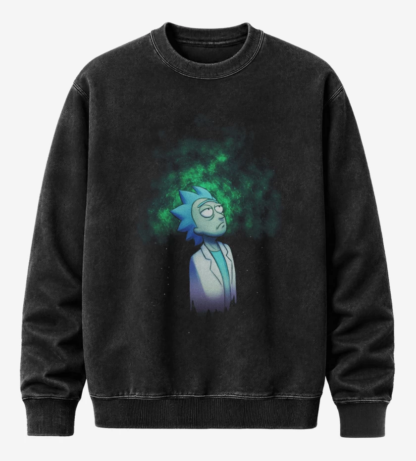 Poleron Polo Acid Wash Negro de Rick