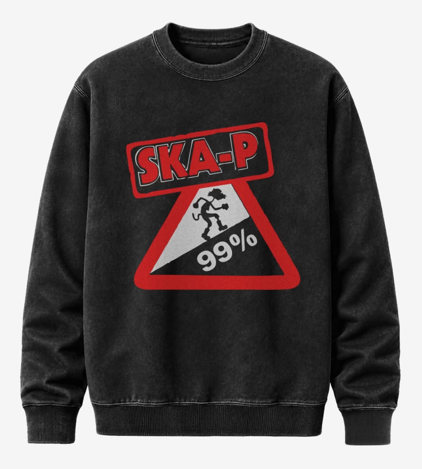 Poleron Polo Acid Wash Negro de Ska-p