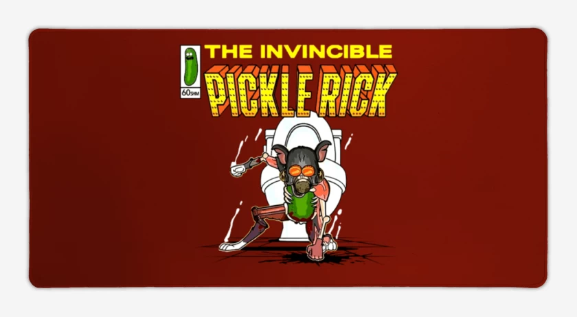 Mouse pad Gamer Rojo de The invincible Pickle Rick