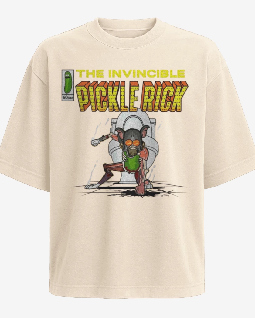 Polera Oversize Beige de The invincible Pickle Rick