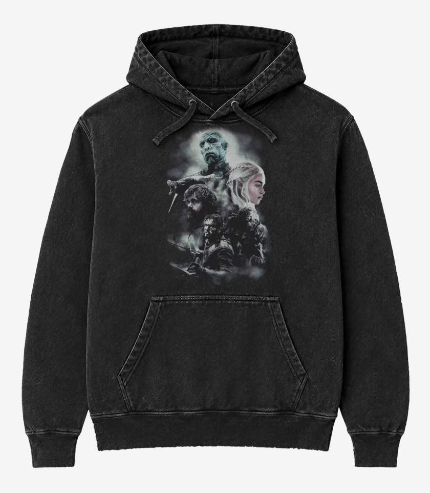 Poleron Canguro Acid Wash Negro de GOT