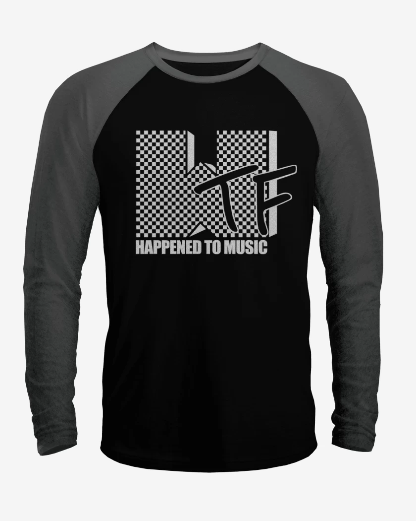 Polera Raglan Negro / Negro Heather de WTF - Happened to music