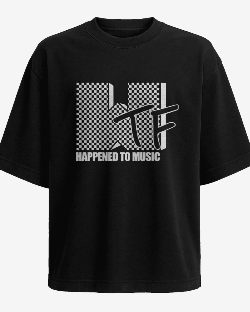 Polera Oversize Negro de WTF - Happened to music