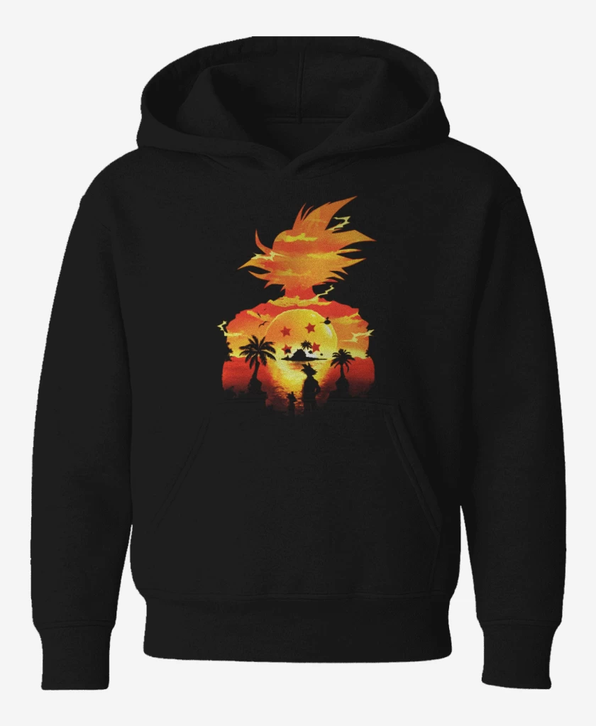 Poleron de niño Negro de Dbz horizonte