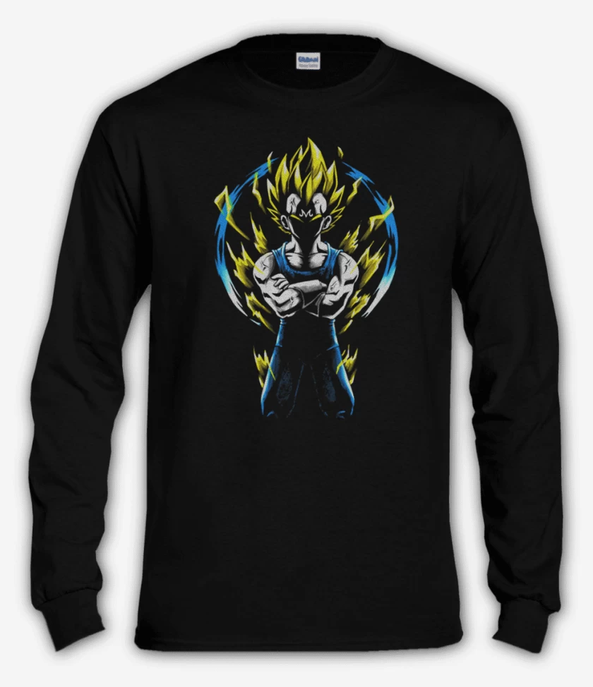 Polera manga larga Negro de Majin vegeta