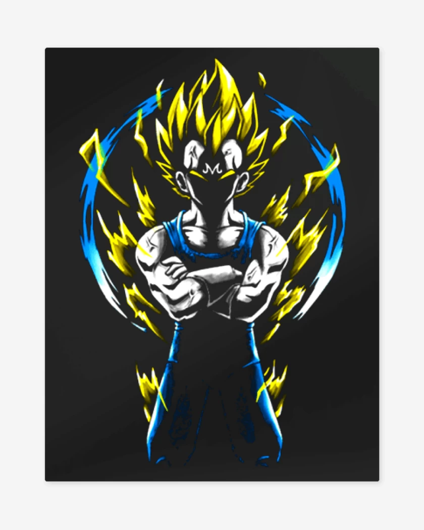 Print metalico Negro de Majin vegeta