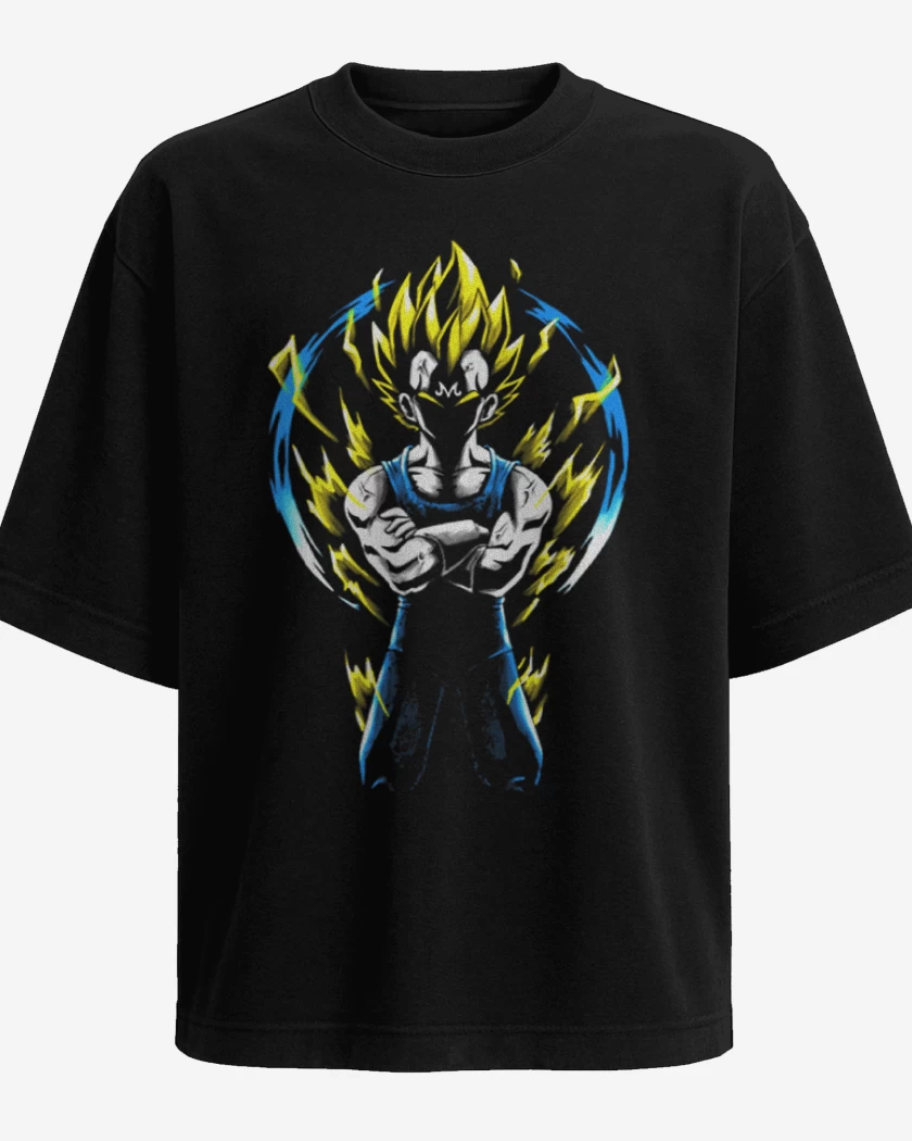 Polera Oversize Negro de Majin vegeta