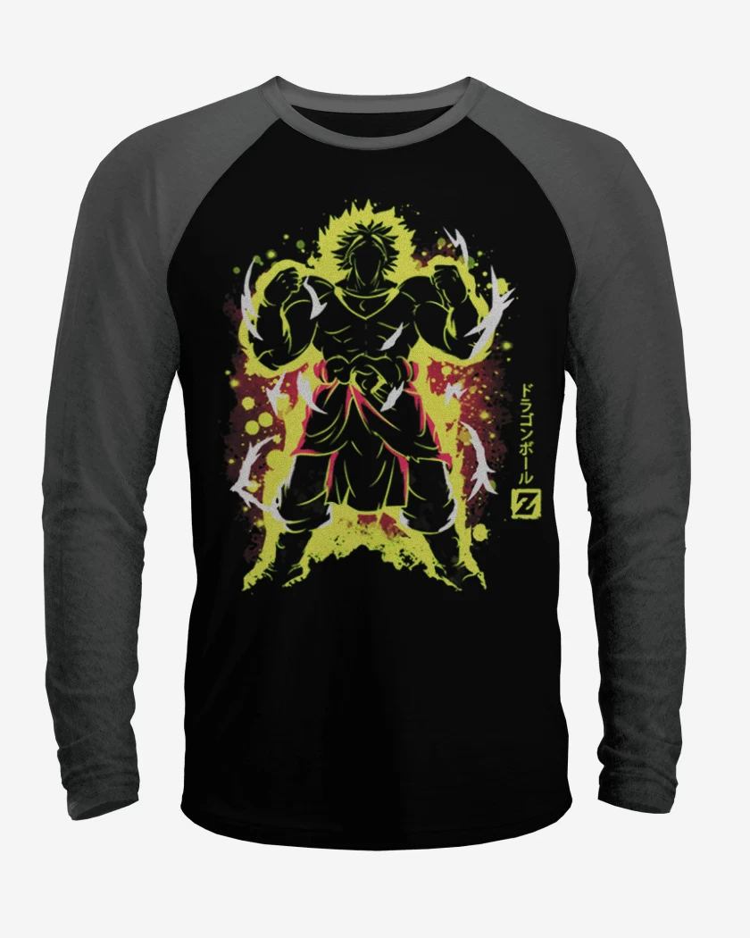 Polera Raglan Negro / Negro Heather de Broly