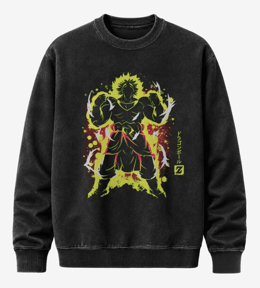 Poleron Polo Acid Wash Negro de Broly