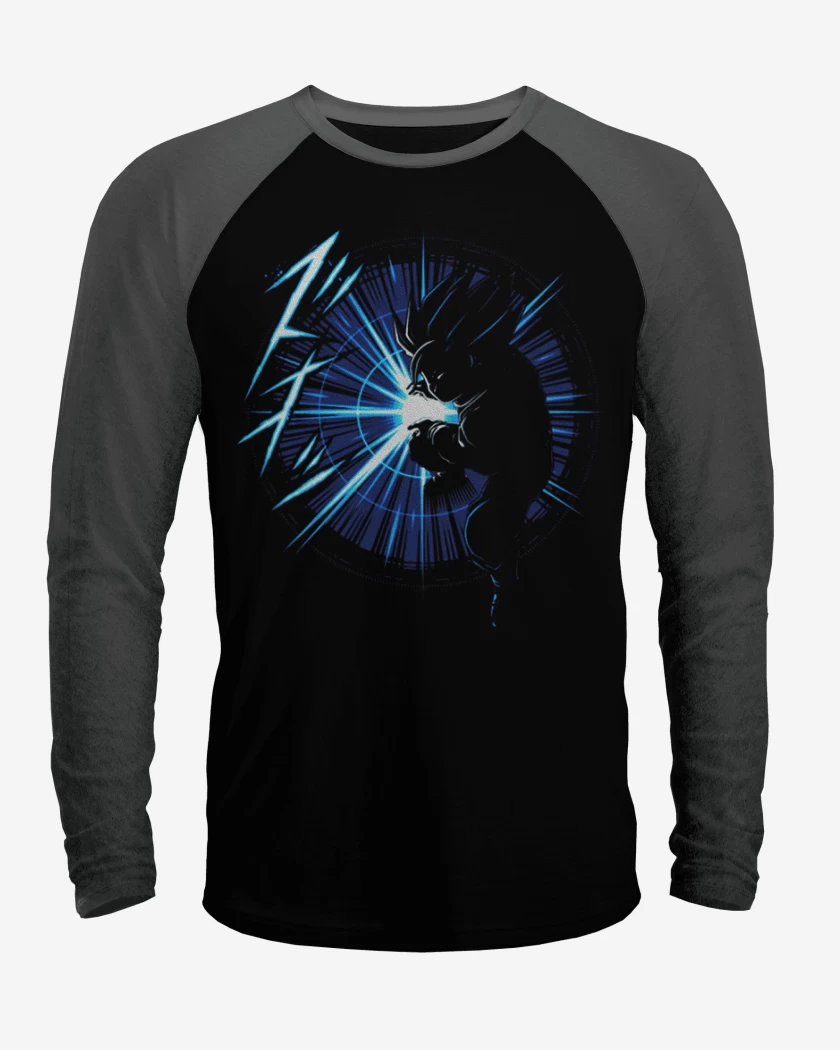 Polera Raglan Negro / Negro Heather de Kame hame