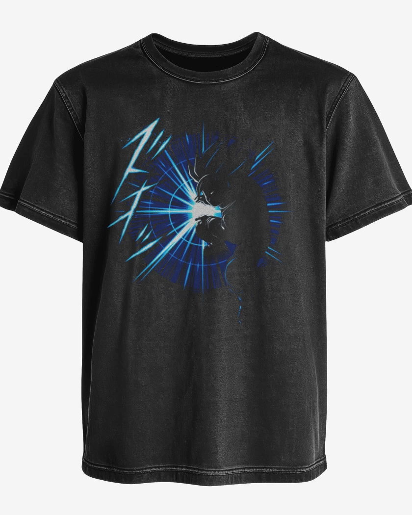 Polera desgastada Negro de Kame hame
