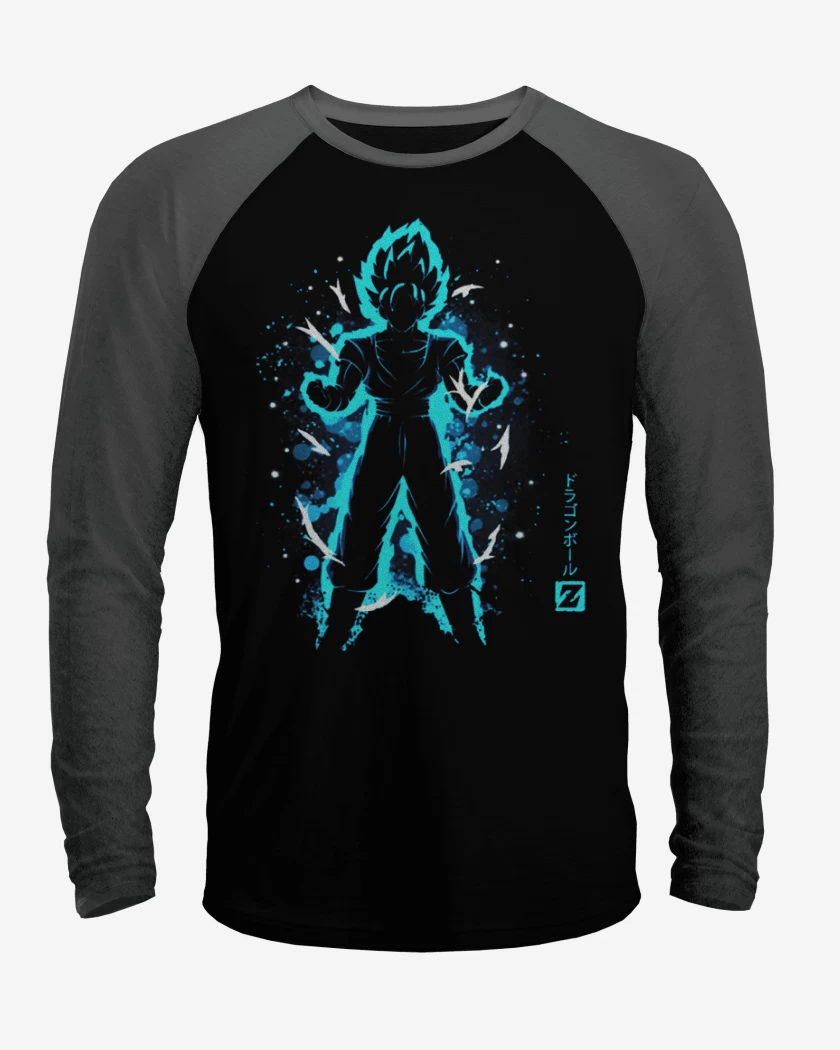 Polera Raglan Negro / Negro Heather de Goku 3