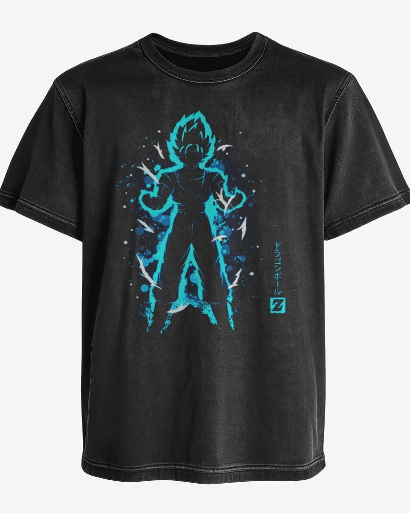 Polera desgastada Negro de Goku 3