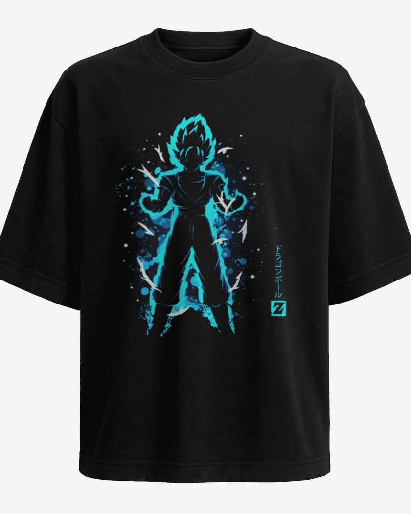 Polera Oversize Negro de Goku 3