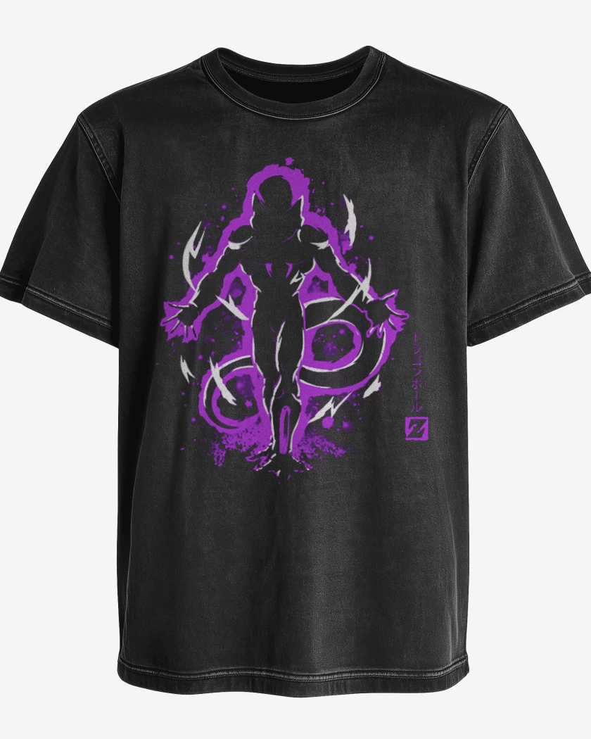 Polera desgastada Negro de Freezer